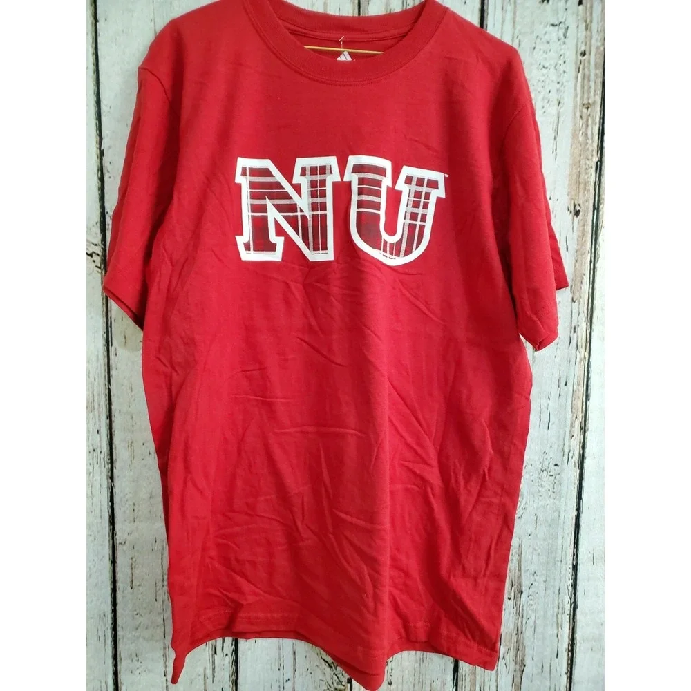 Adidas Men's Large Nebraska Cornhuskers Short Sleeve Cotton T‑Shirt Tee Shirt NW